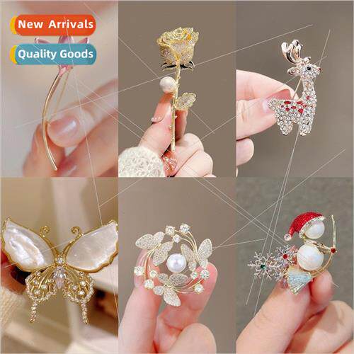 Fashion Hundred Flowers Pearl Brooch Creative Women Jacket P