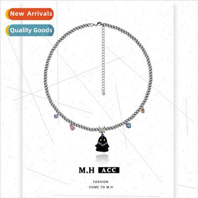 Cute Ghost Necklace Women che Imp Choke Chain Sweet Cool Swe