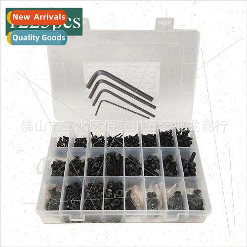 1225pcs box blackened hexagon socket screws nuts wh flat was