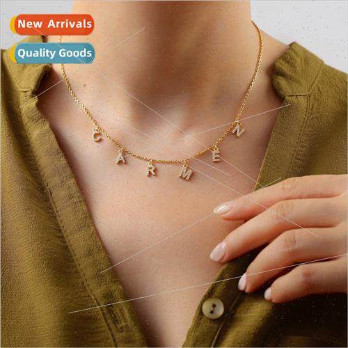 Name necklace ladies stainless steel necklace diy diamond en