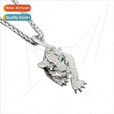 Men Fashion Jewelry Gold Cheetah Animal Pendant Necklace Jew