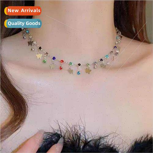 Colorful Butterfly Zirconia Necklace Women che Spice Girls C