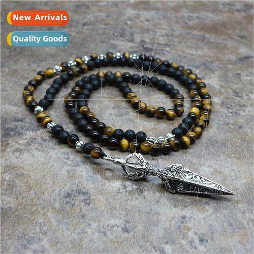 Europe new men necklaces tiger eye stone lava stone pendant