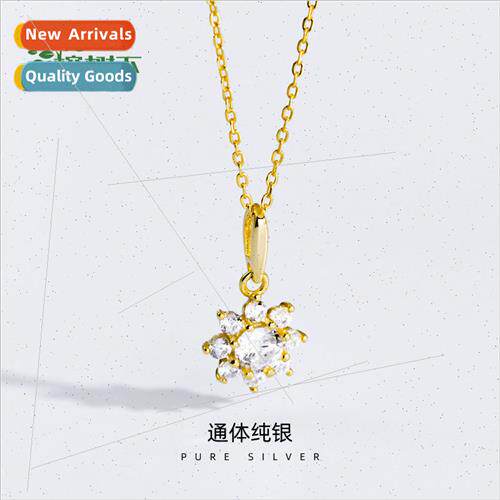 S925 silver plated zirconia small sun necklace delicate gorg
