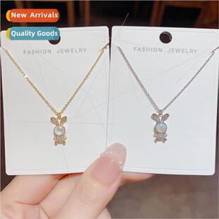ins sweet cute ltle mother-of-pearl rabb necklace women nich