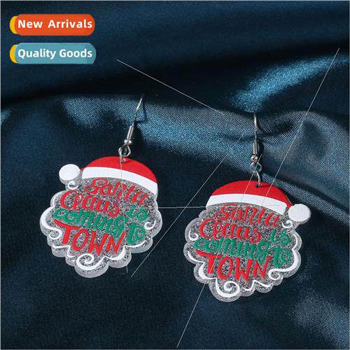 Christmas Christmas hat wine glass snowman bells earrings ac
