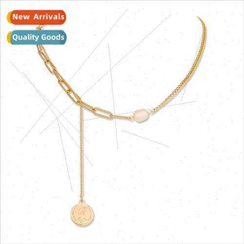 Europe natural pearl splicing tassel necklace women niche si