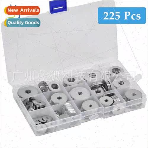 Stainless steel O-ring gasket set 225pcs boxed 304 large fla