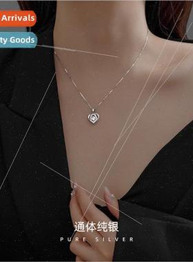 S925 lver Love You Heart Beating Necklace Love Spir Pendant