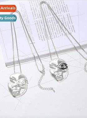 Necklace Europe Minimalist Pendant Cool Abstract Human Face