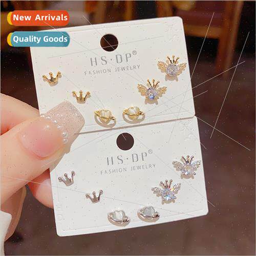 Sweet cool fashion zirconia cat eye stone crown love combina