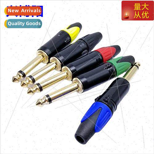 Gold-plated 6.5 plug 6.5 mono color tail large two-pronged p