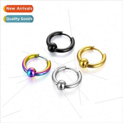 creative earrings stainless steel circle earrings simple sta