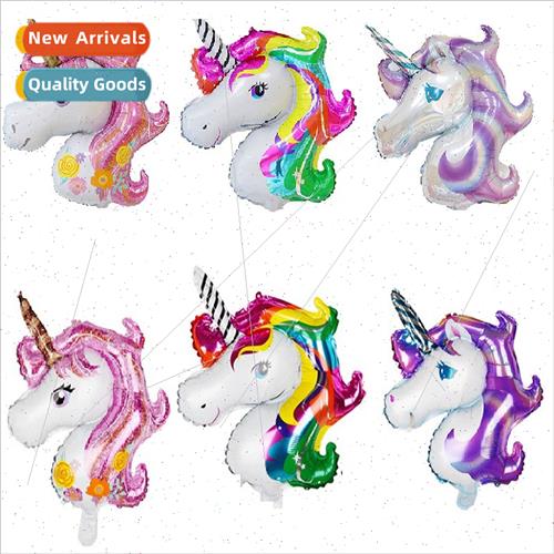 Pink Large Unicorn Head Balloon Unicorn Horse Foil Balloon C