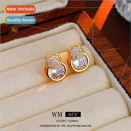lver needle small delicate earrings zirconia earrings niche