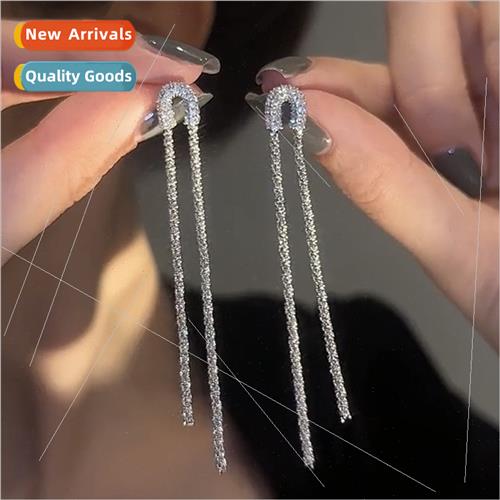 2023 full star chain tassel earrings tide super flash niche