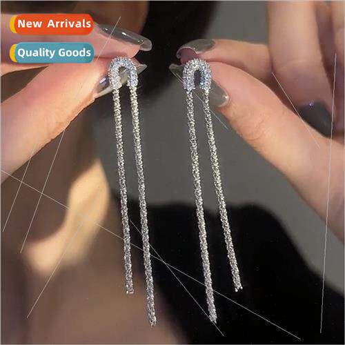 2023 full star chain tassel earrings tide super flash niche