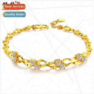 female gold bracelet bracelet适 999 double Ladies layer
