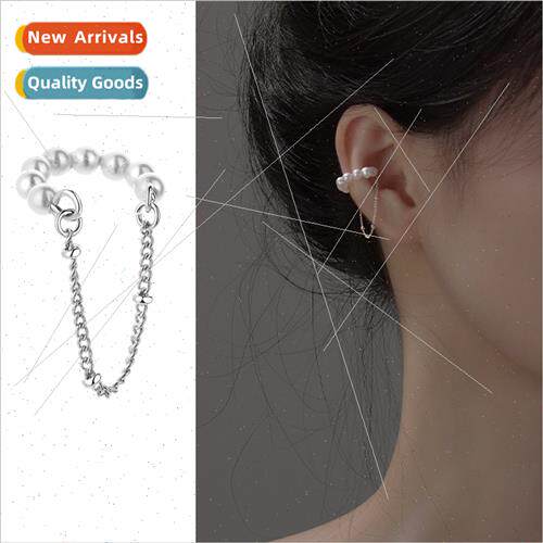 No ear hole welfare pearl tassel ear clip female sweet girl