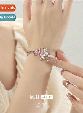 Pink Drip Oil Goldfish Pearl Bracelet Women che Peplum Strin