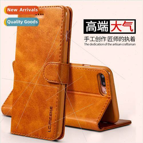 适用iPhone 7 calf pattern multifunction 8plus left right fli