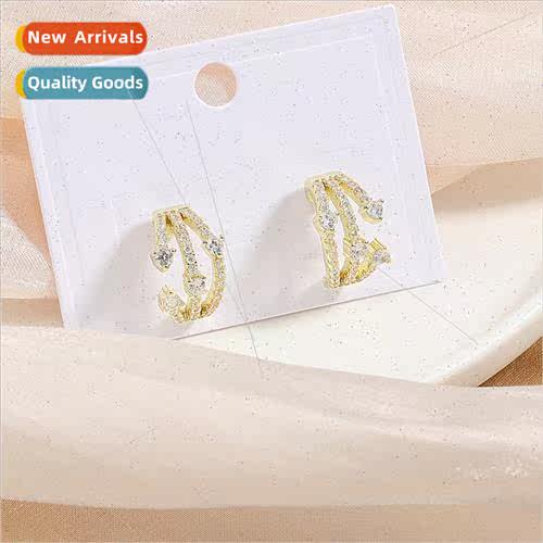 Diamond earrings earrings female niche set zirconia earrings