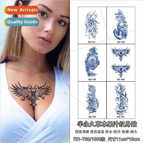 Herbal tattoo stickers men women semi-permanent waterprolast
