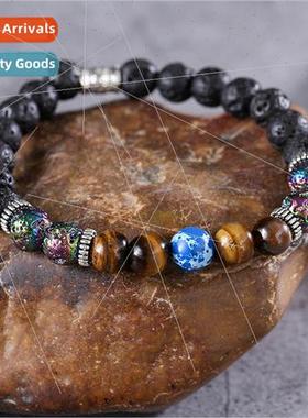 Europe Natural Volcanic Tiger Eye Stone Imperial Beads Brace