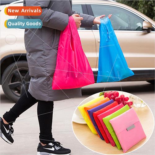 Solid Color Foldable Shopping Bag Colorful Portable Storage