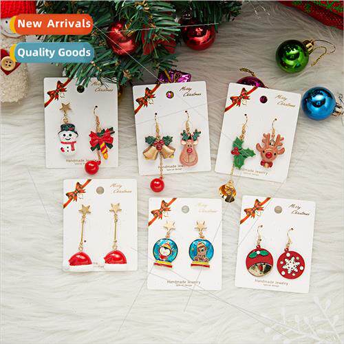 Christmas hat earrings star earrings fashion bear penguin as