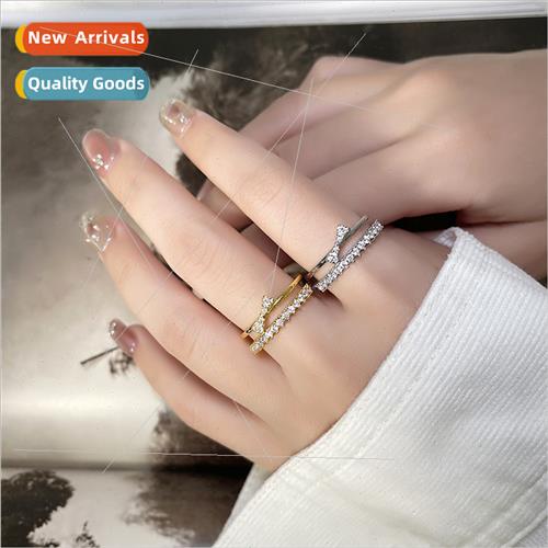 Ultra-flash diamond bow ring Europe new fashion exquise doub