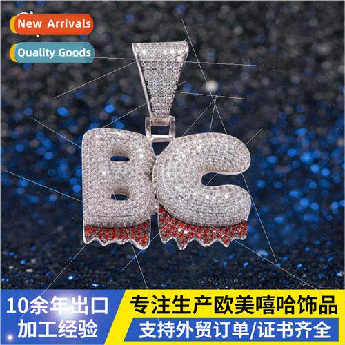 Europe Bubble Lava Letter Pendant Men Hip Hop Trend Necklace