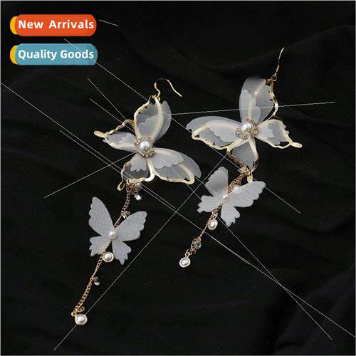 Fairy Whe Lace Yarn Butterfly Long Tassel Earrings ght Weddi