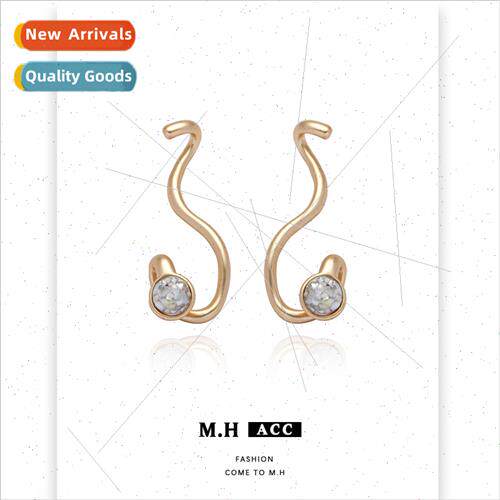 Matte color curved alloy earrings适用women simple 925 silver