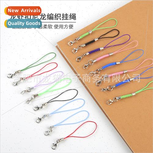 mple lobster buckle cell phone rope black handmade diy bag j