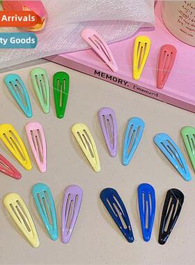 Candy color teenage girl hair clips side cute drip oil hairp