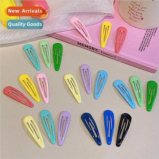 Candy color teenage girl hair clips side cute drip oil hairp