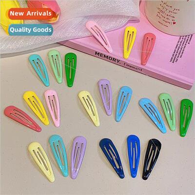 Candy color teenage girl hair clips side cute drip oil hairp