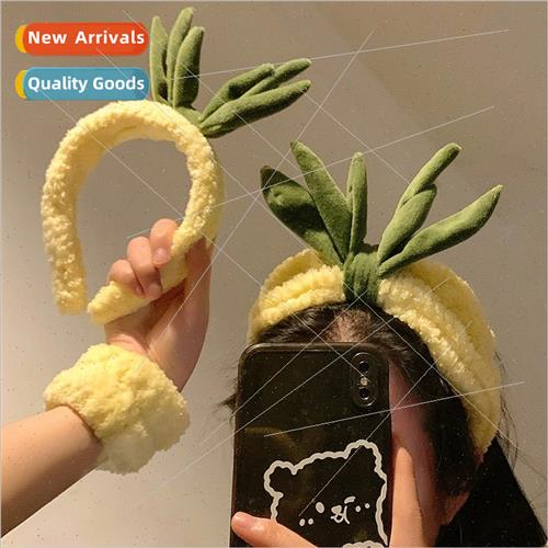 Cute pine适用Apple face wash mask plush hair bands hair band