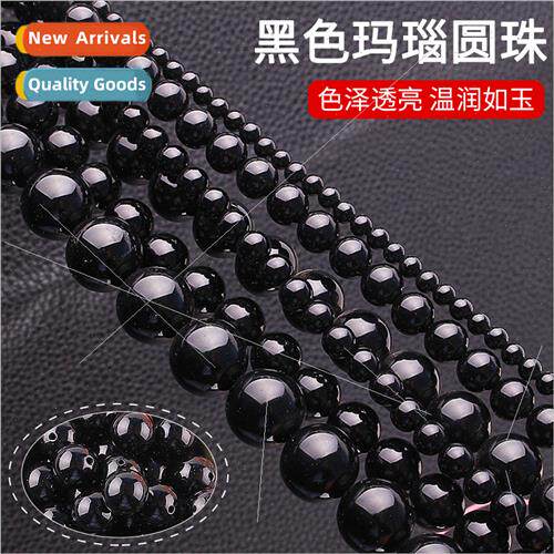 Natural A grade black onyx round beads beading accessories D
