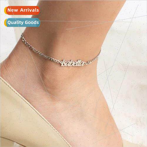 Europe simple jewelry anklet stainless steel alphabet anklet