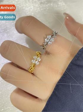 cky flowers love heart index finger ring female proposal Kor