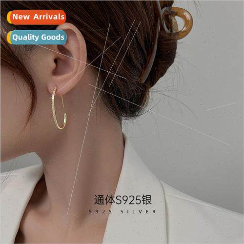 S925 silver plated earrings female ins cold wind diamond ear