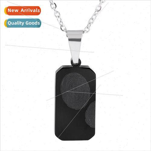 Ins Hip Hop RapHap Creative Retro Aged Fingerprint Necklace