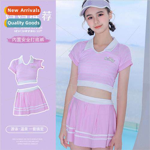 Childrens swimsu spl two-piece sports girls middle and large