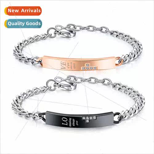 Tanium Steel Couple Bracelet Creative Cross LOVE Stainless S