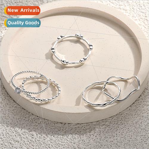 Minimalist plain ring solid closed s999 silver ring female n