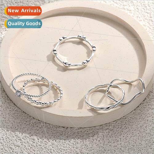 Minimalist plain ring solid closed s999 silver ring female n
