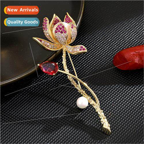 Lotus elegant delicate pure sweet coat cheongsam brooch anti