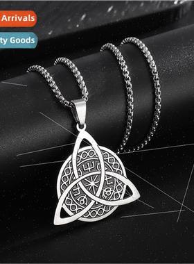 Nordic Viking Compass Stainless Steel Necklace Wch Celtic Kn